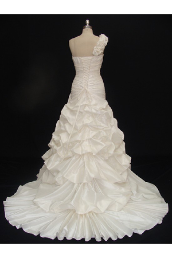 A-line One Shoulder Bridal Wedding Dresses WD010068