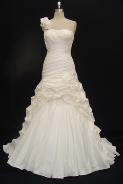 A-line One Shoulder Bridal Wedding Dresses WD010068