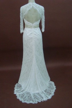 Trumpet/Mermaid 3/4 Sleeves Court Train Lace Bridal Wedding Dresses WD010073