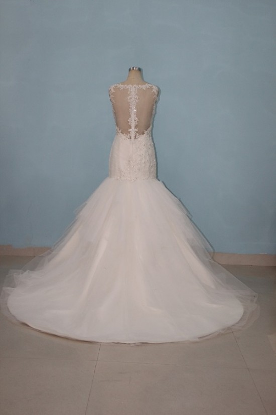 Trumpet/Mermaid Beaded Applique Bridal Wedding Dresses WD010074