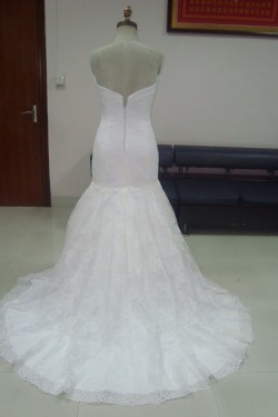 Trumpet/Mermaid Sweetheart Court Train Lace Bridal Wedding Dresses WD010075