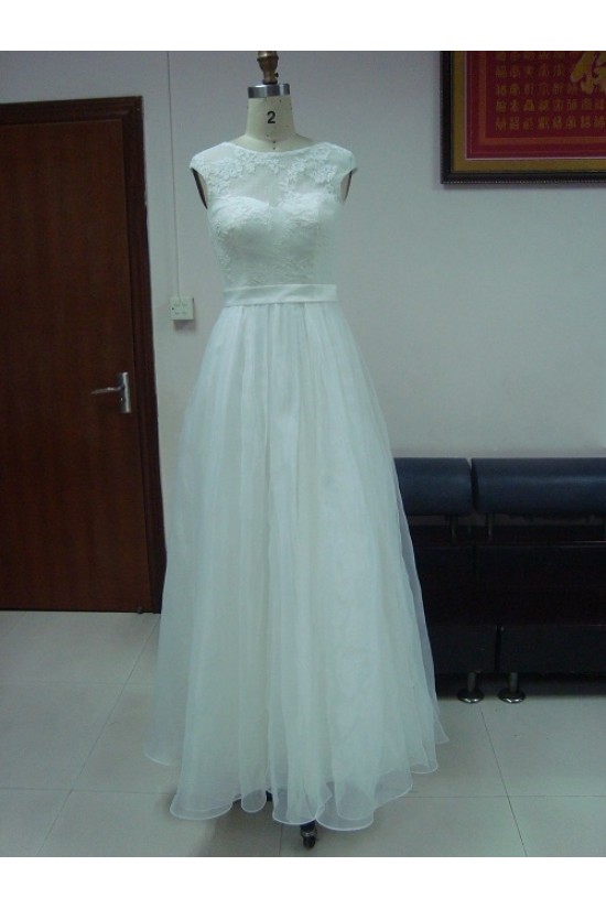 A-line Floor Length Lace Bridal Wedding Dresses WD010082