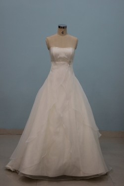 A-line Strapless Floor Length Bridal Wedding Dresses WD010087