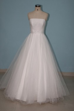 A-line Strapless Beaded Bridal Wedding Dresses WD010089