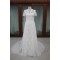 Sheath/Column Short Sleeves Chapel Train Lace Bridal Wedding Dresses WD010093