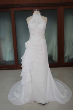 Sheath/Column Court Train Bridal Wedding Dresses WD010096