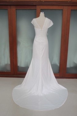 Sheath/Column Court Train Bridal Wedding Dresses WD010097