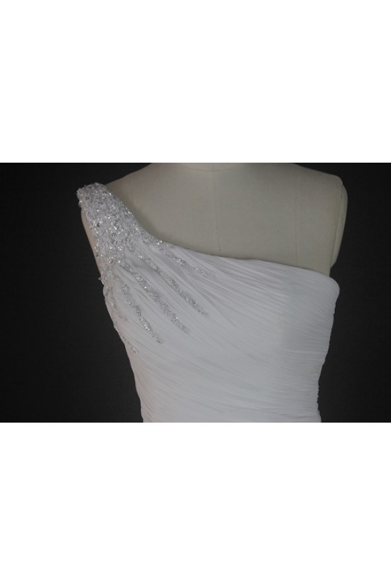 Sheath/Column One Shoulder Bridal Wedding Dresses WD010103