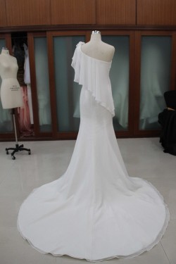 Trumpet/Mermaid One Shoulder Bridal Wedding Dresses WD010104