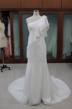 Trumpet/Mermaid One Shoulder Bridal Wedding Dresses WD010104