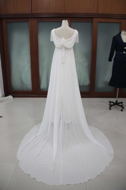 Sheath/Column Short Sleeves Bridal Wedding Dresses WD010116
