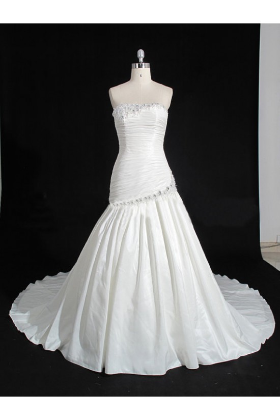 Discount A-line Strapless Chapel Train Bridal Wedding Dresses WD010143 Discount A-line Strapless Chapel Train Bridal Wedding Dresses WD010143
