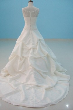 Trumpet/Mermaid Ball Gown Straps Sleeveless Lace Chapel Train Bridal Wedding Dresses WD010148