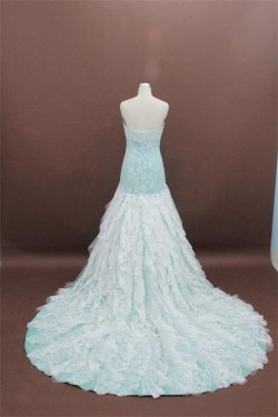 Elegant A-line Sweetheart Chapel Train Lace Bridal Wedding Dresses WD010150