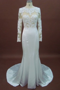 Trumpet/Mermaid Long Sleeves Lace Bridal Wedding Dresses WD010151