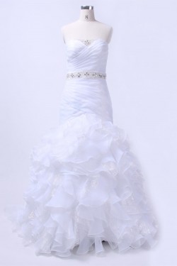 Trumpet/Mermaid Strapless Beaded Bridal Wedding Dresses WD010153