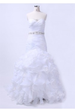 Trumpet/Mermaid Strapless Beaded Bridal Wedding Dresses WD010153