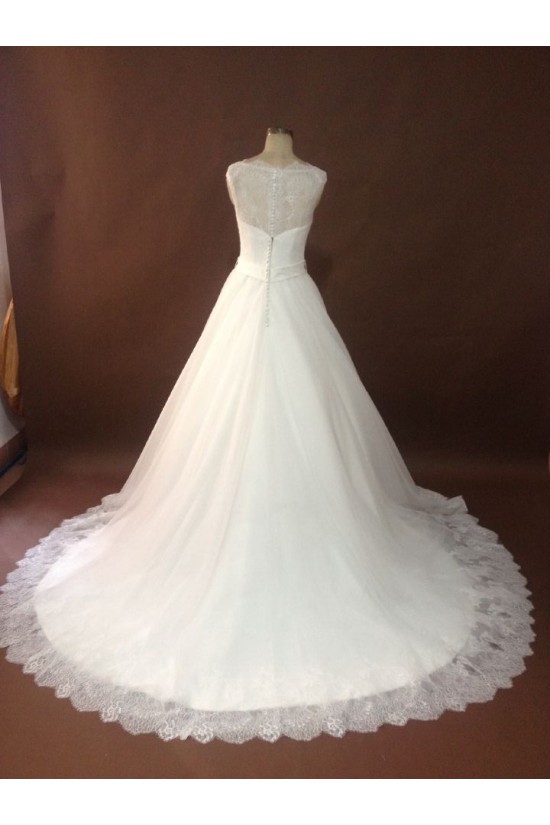 Elegant A-line Chapel Train Lace Bridal Wedding Dresses WD010154 Elegant A-line Chapel Train Lace Bridal Wedding Dresses WD010154