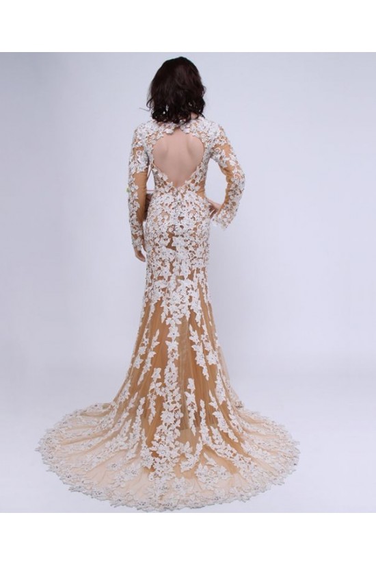 Trumpet/Mermaid Long Sleeves Lace Bridal Wedding Dresses WD010155