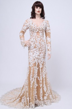 Trumpet/Mermaid Long Sleeves Lace Bridal Wedding Dresses WD010155