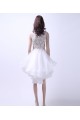 Inexpensive Short Bridal Wedding Dresses with Removable Long Skirt WD010156