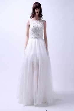 Inexpensive Short Bridal Wedding Dresses with Removable Long Skirt WD010156