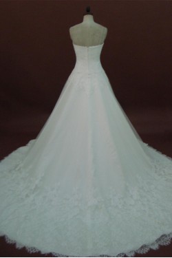 A-line Sweetheart Chapel Train Lace Bridal Wedding Dresses WD010159