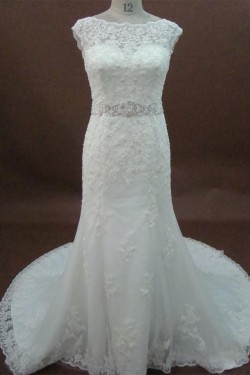 Elegant Trumpet/Mermaid Court Train Lace Bridal Wedding Dresses WD010161