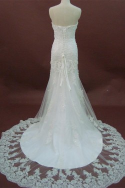 Trumpet/Mermaid Straps Sleeves Court Train Lace Bridal Wedding Dresses WD010162