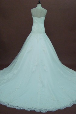 A-line Sweetheart Chapel Train Lace Bridal Wedding Dresses WD010163