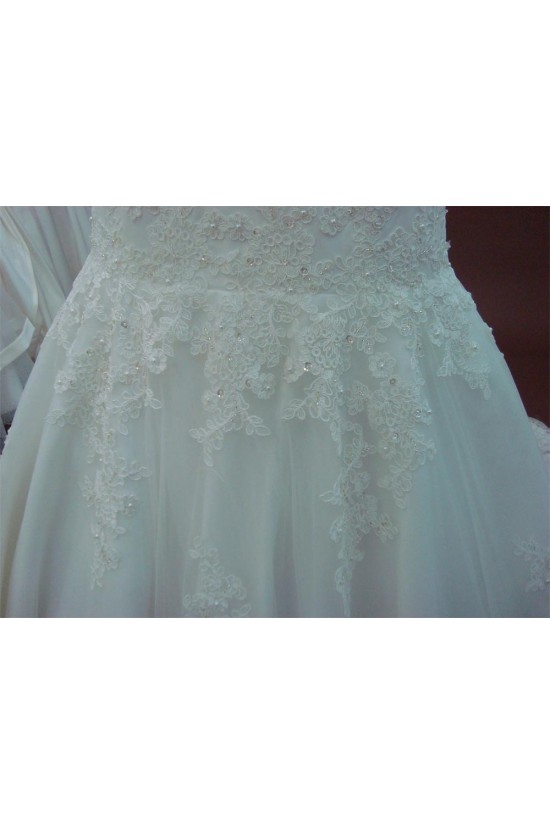 A-line Sweetheart Chapel Train Lace Bridal Wedding Dresses WD010163