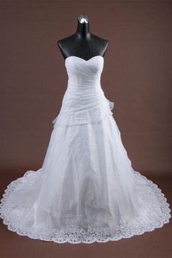 A-line Sweetheart Chapel Train Bridal Wedding Dresses WD010167