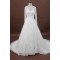 A-line V-neck Long Sleeves Chapel Train Lace Bridal Wedding Dresses WD010169