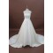 A-line Strapless Chapel Train Beaded Bridal Wedding Dresses WD010170