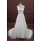 A-line Strapless Chapel Train Lace Bridal Wedding Dresses WD010173