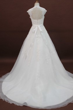 A-line Chapel Train Lace Bridal Wedding Dresses WD010175