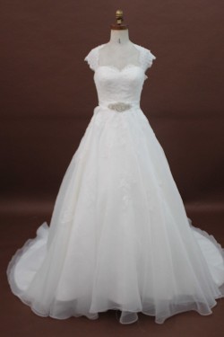 A-line Chapel Train Lace Bridal Wedding Dresses WD010175
