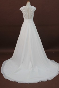A-line Chapel Train Lace Bridal Wedding Dresses WD010177