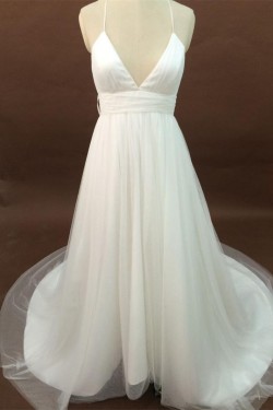 Sexy A-line Chapel Train Bridal Wedding Dresses WD010181