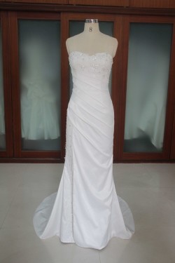 Trumpet/Mermaid Sweetheart Court Train Beaded Bridal Wedding Dresses WD010184