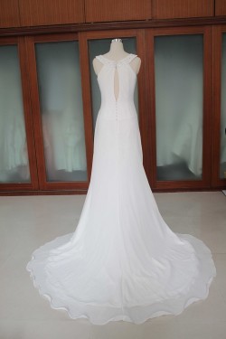A-line Court Train Beaded Bridal Wedding Dresses WD010188