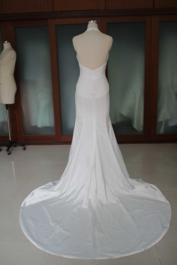 Trumpet/Mermaid Court Train Beaded Bridal Wedding Dresses WD010189