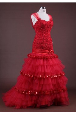 Trumpet/Mermaid Straps Lace Bridal Wedding Dresses WD010191