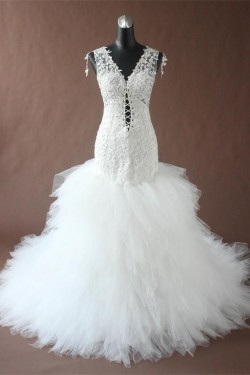 Sexy Trumpet/Mermaid Lace Bridal Wedding Dresses WD010194