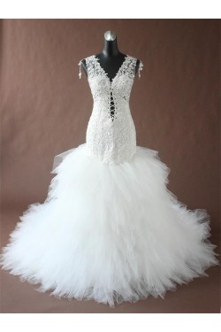 Sexy Trumpet/Mermaid Lace Bridal Wedding Dresses WD010194