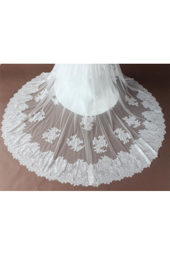 A-line Chapel Train Long Sleeves Lace Bridal Wedding Dresses WD010195