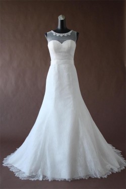 A-line Court Train Lace Bridal Wedding Dresses WD010197