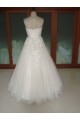A-line Strapless Beaded Lace Bridal Wedding Dresses WD010203