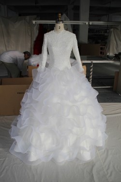 Ball Gown Long Sleeves Lace Bridal Wedding Dresses WD010205