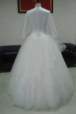 Ball Gown 3/4 Sleeves Bridal Wedding Dresses WD010207